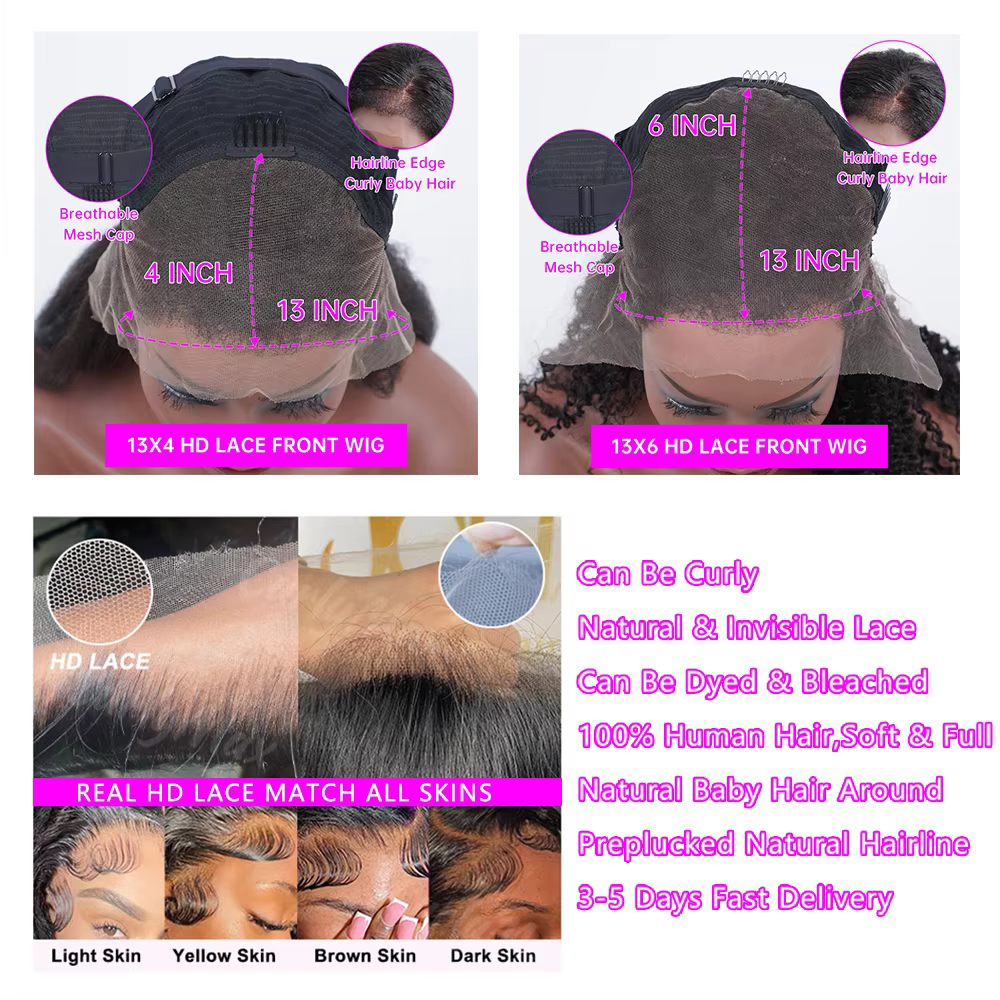 300 densité perruques de cheveux humains 100%