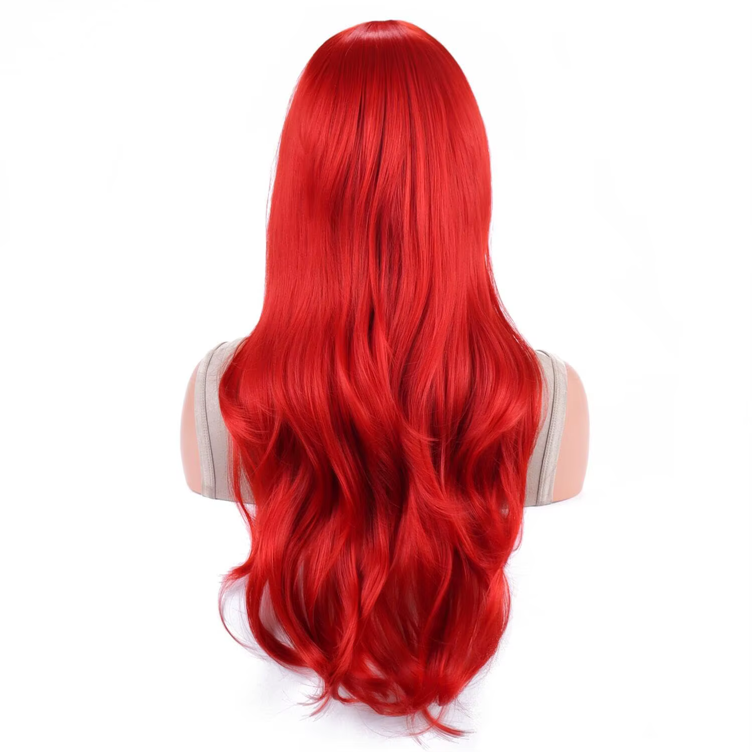 Probeauty perruque sirène synthétique longue rouge bouclée vague de corps
