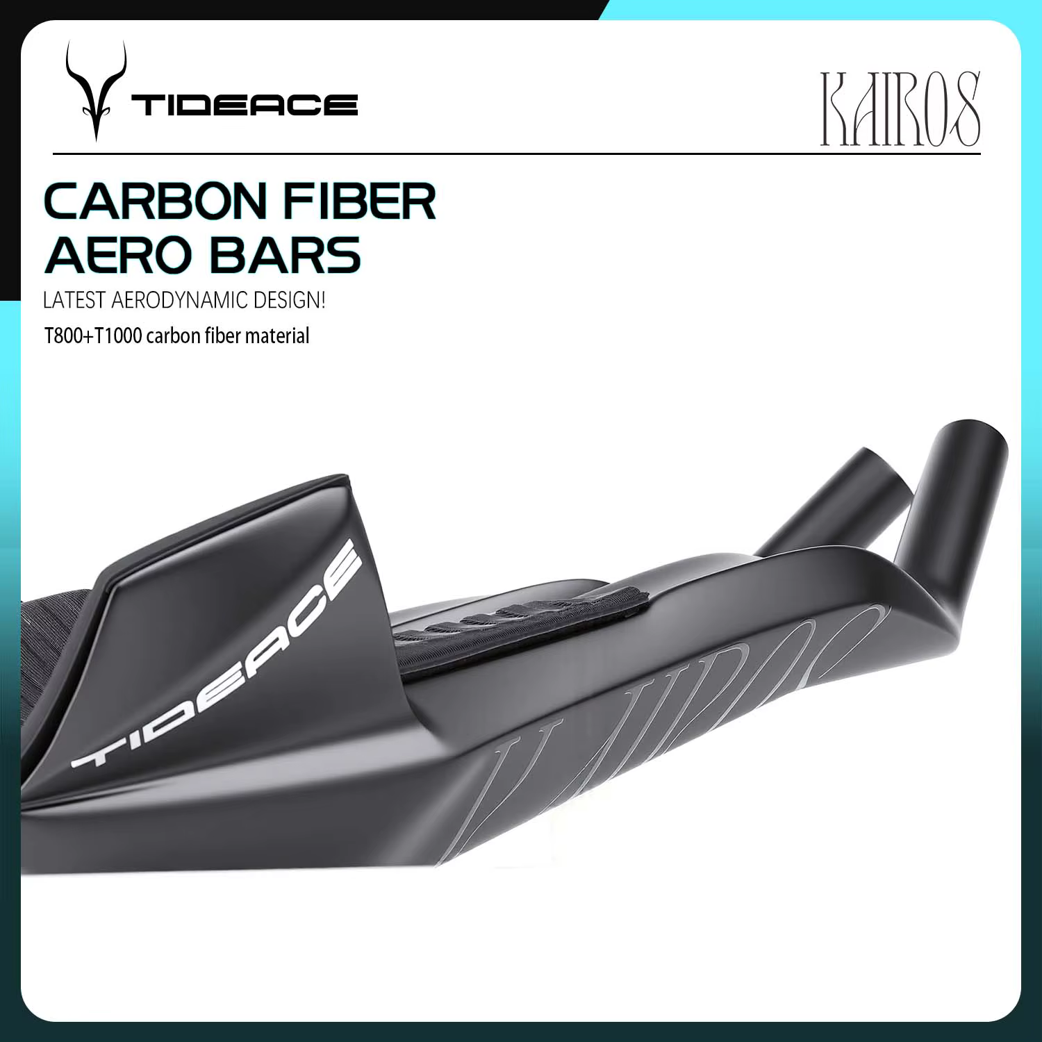 Cockpit de guidon aérodynamique en carbone ultra-léger Tideace TT avec extensions aérodynamiques 310/330/350mm pour vélos de triathlon de route TT