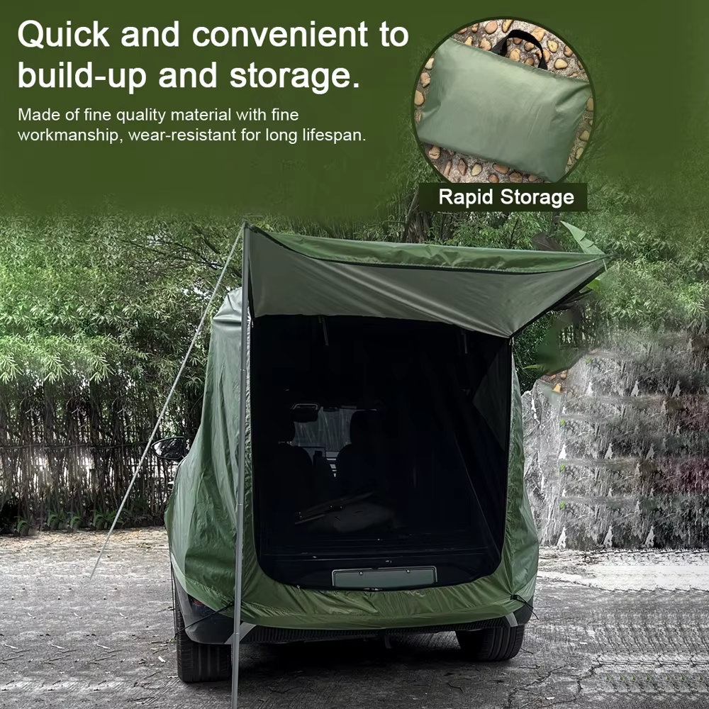 Tente arrière de voiture pour camping et pique-nique, avec auvent, extension de tente arrière de voiture, résistante au soleil et à la pluie