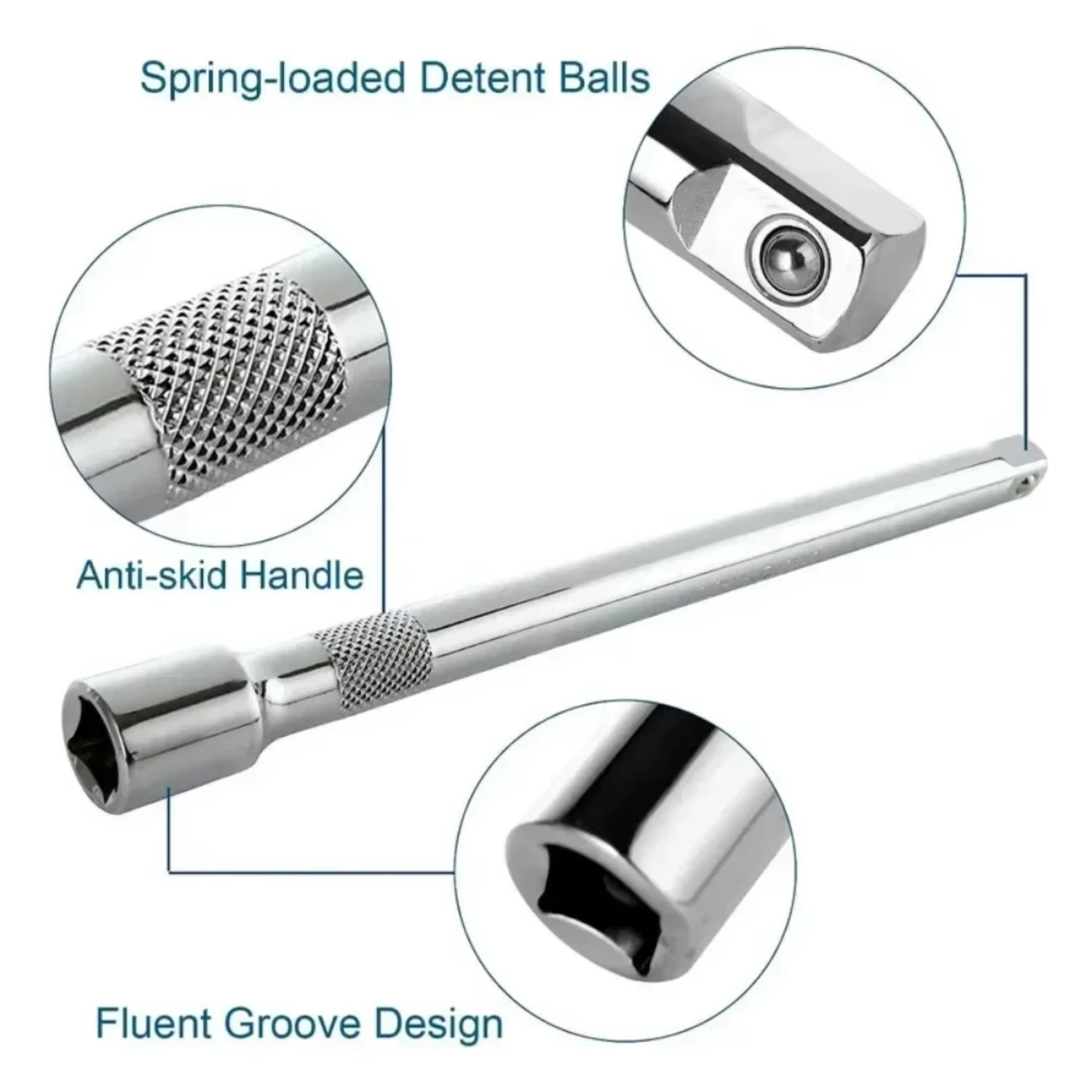 Wobble Extension Bar Socket Adapter Set,Universal Drive Socket Extension Rod for 1/4" 3/8" 1/2" Sleeve Repair Tools