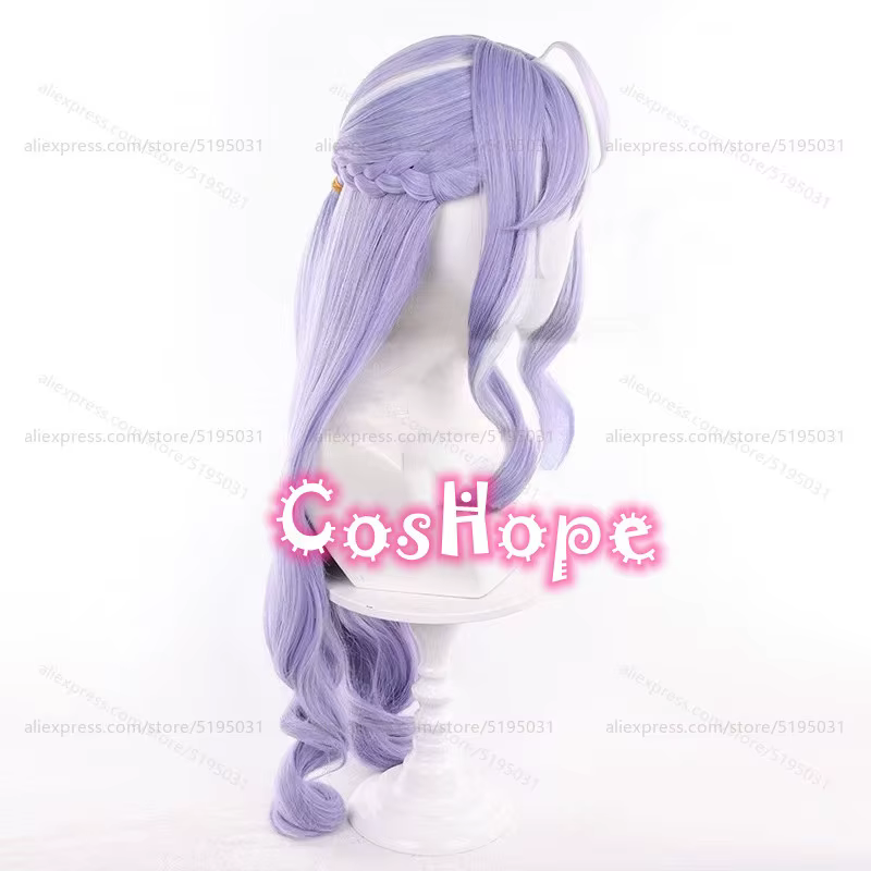 ZZZ Vivian Cosplay perruque 80 cm longue bouclée violet blanc