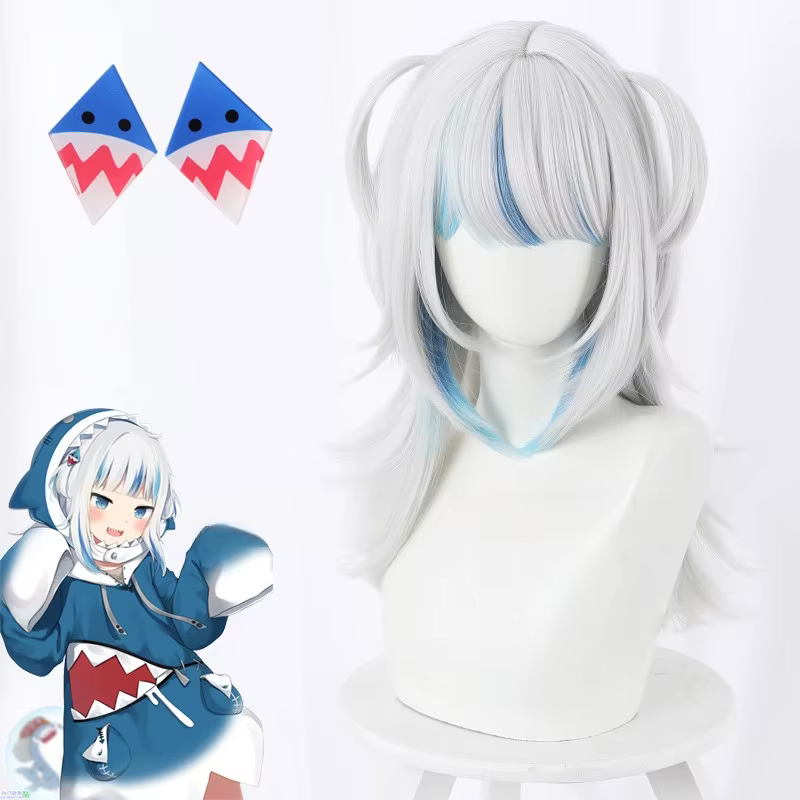 Anime Gawr Gura Cosplay Perruque