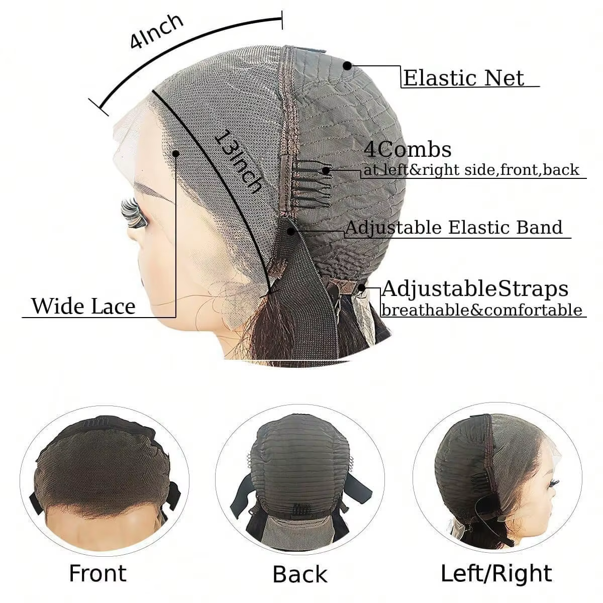 Perruque Lace Frontal Wig naturelle lisse