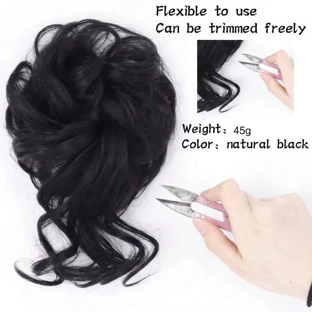 Extensions de queue de cheval synthétiques bouclées et volumineuses avec pince à griffes, postiche chignon désordonné pour usage quotidien