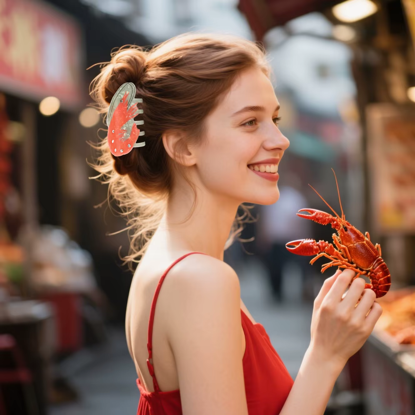 Pinces à cheveux en forme de crabe