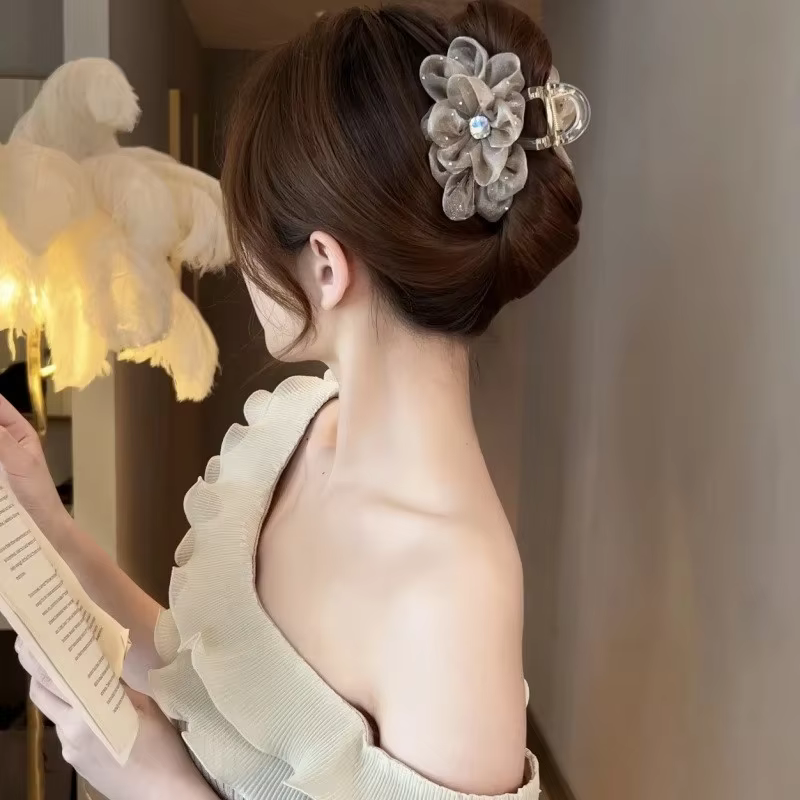 Pince à cheveux en strass pour femme