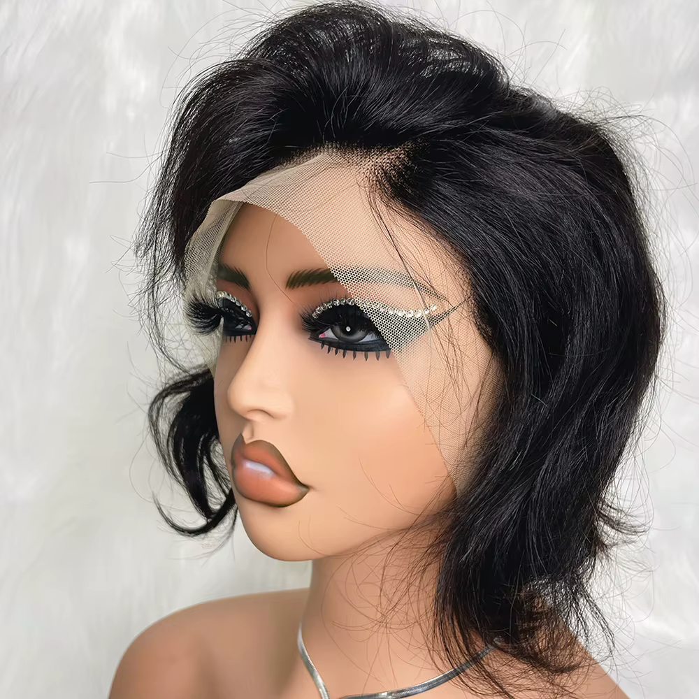 13X4 cheveux humains dentelle frontale perruque couleur naturelle brésilienne perruques