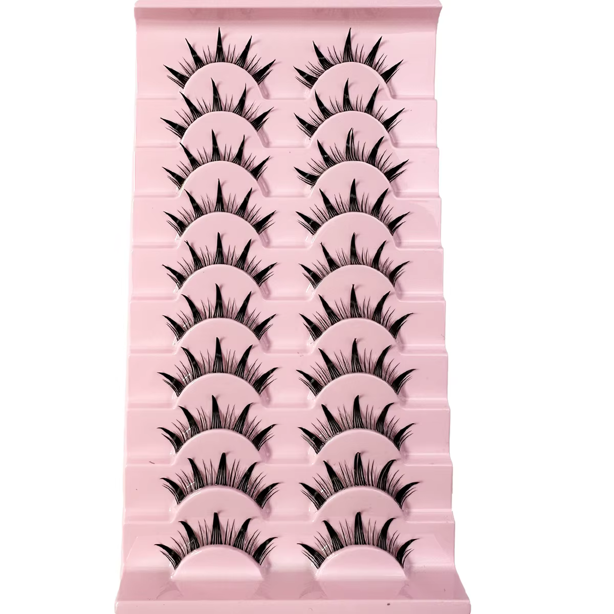 Faux Cils Naturels Doux et Croisés avec Bande Transparente