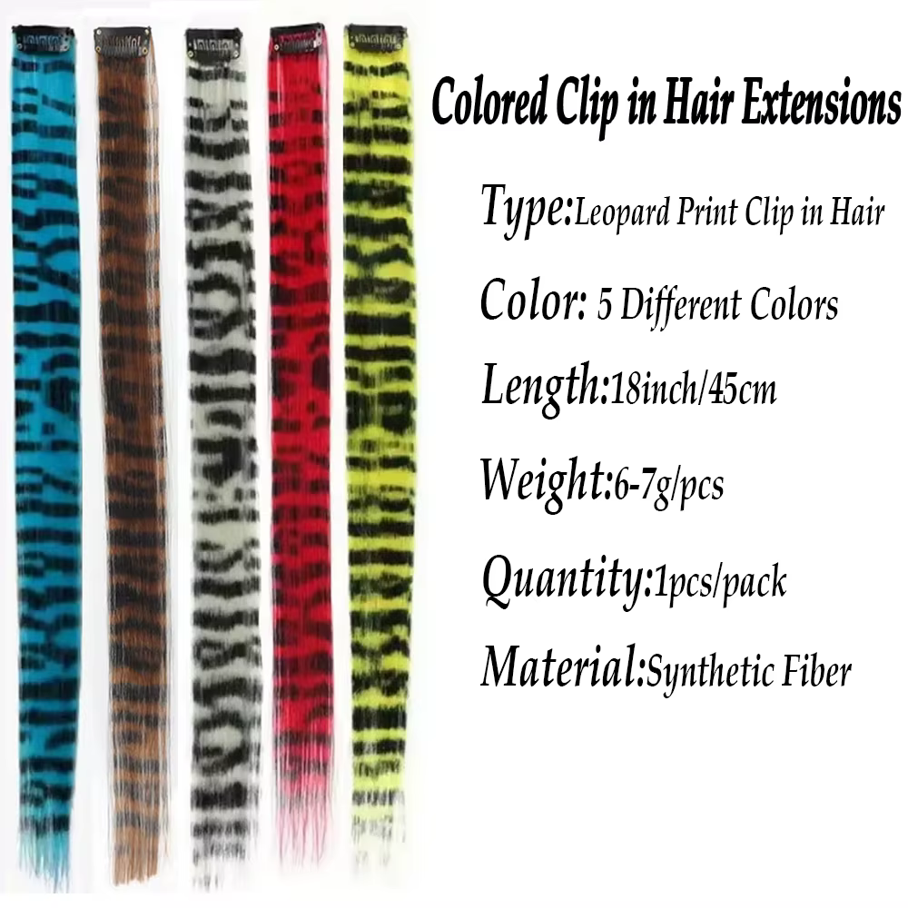 Extensions de cheveux à clipser imprimées à rayures