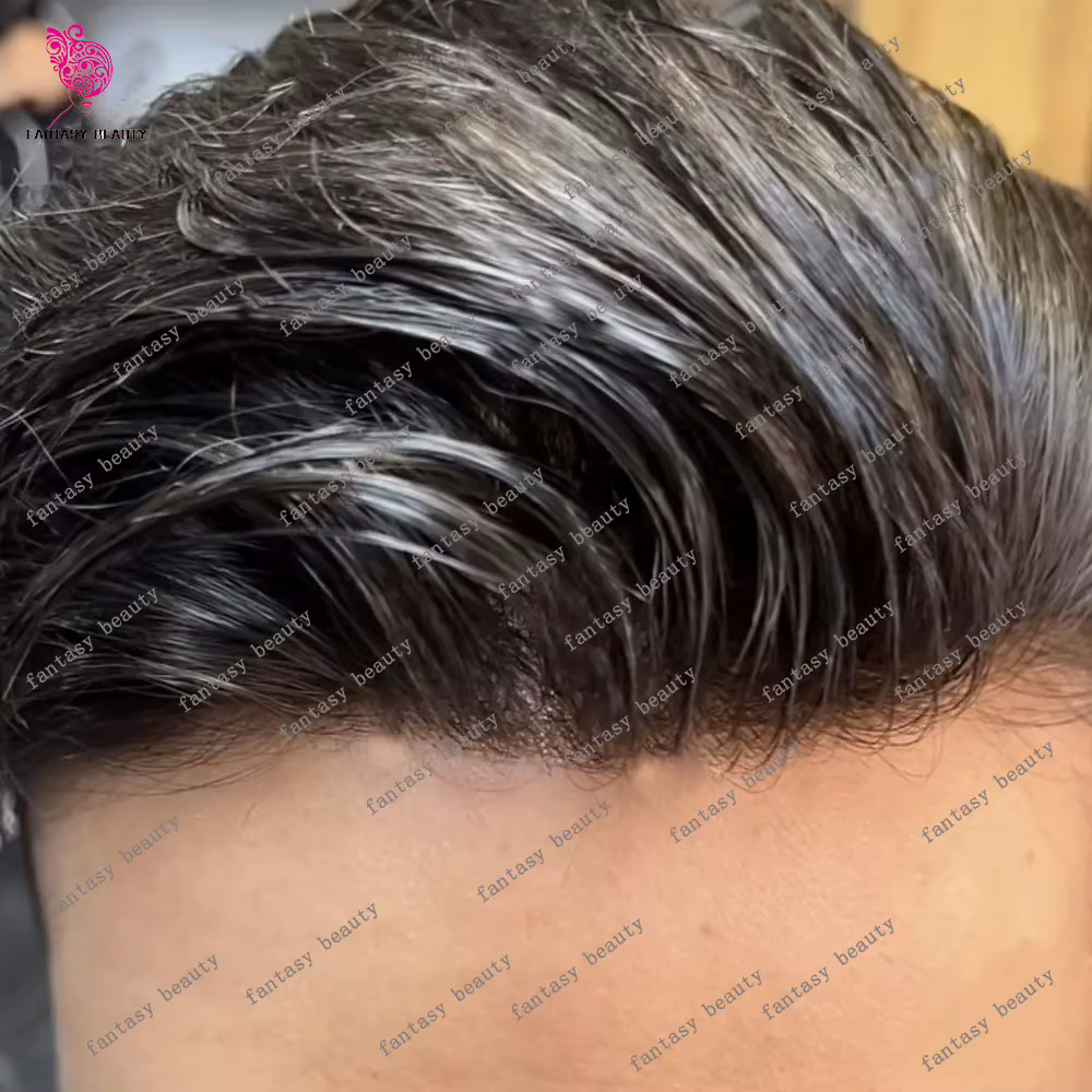 Perruque toupet 100% naturelle pour hommes