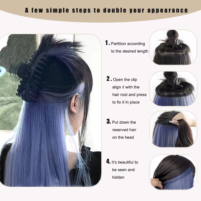 Extensions de cheveux colorés 20 pouces couleur droite pince sur Extension