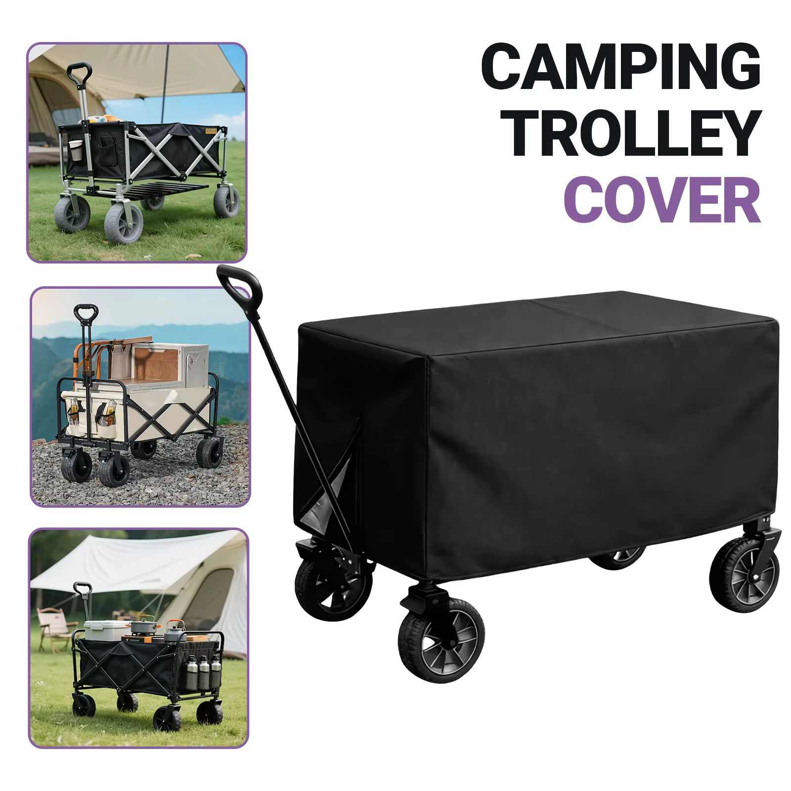 Housse de chariot pliable multifonctionnelle, adaptée à la plupart des chariots utilitaires d'extérieur. Adapté à diverses conditions météorologiques.