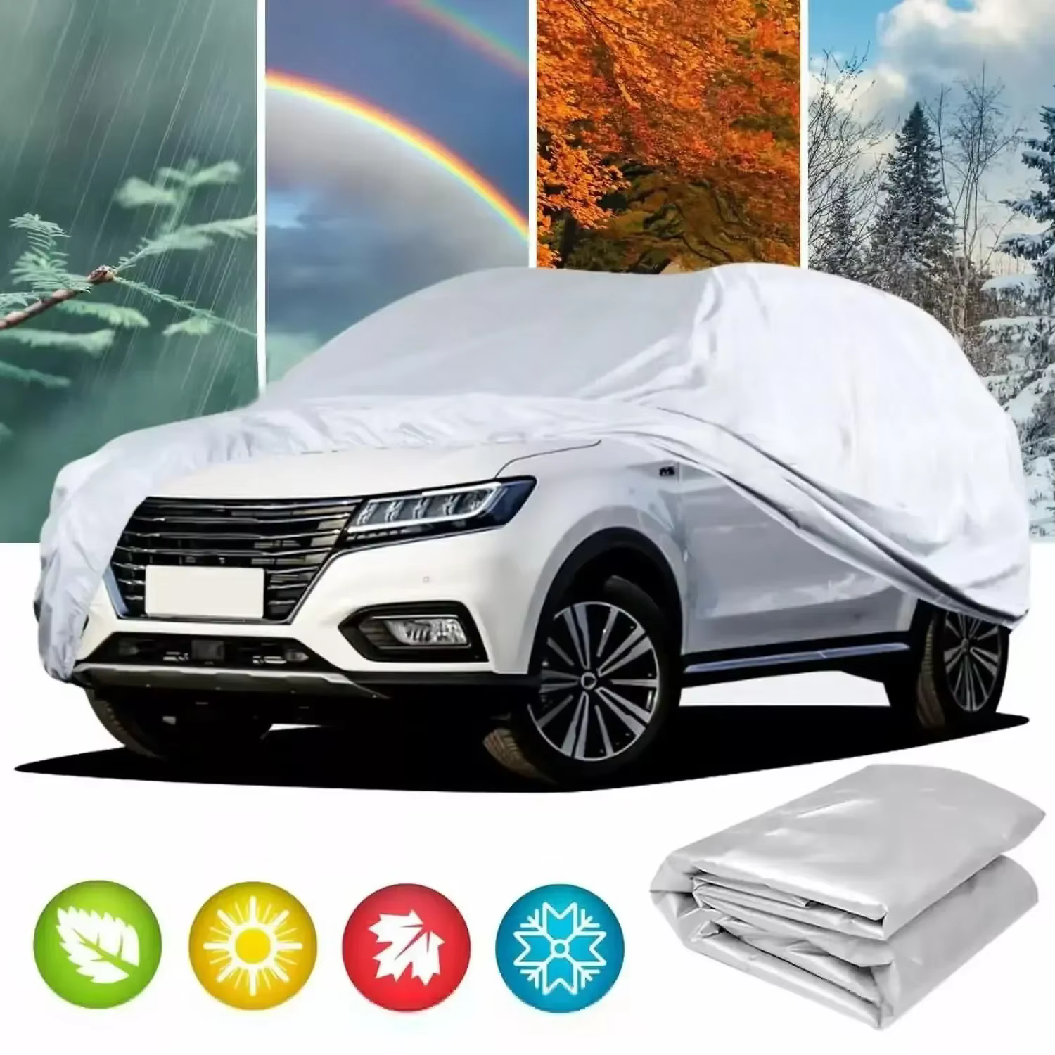 Bâches de voiture complètes pour l'extérieur, soleil, pluie, glace, neige, imperméable, anti-poussière, résistant aux UV, Protection Automobile