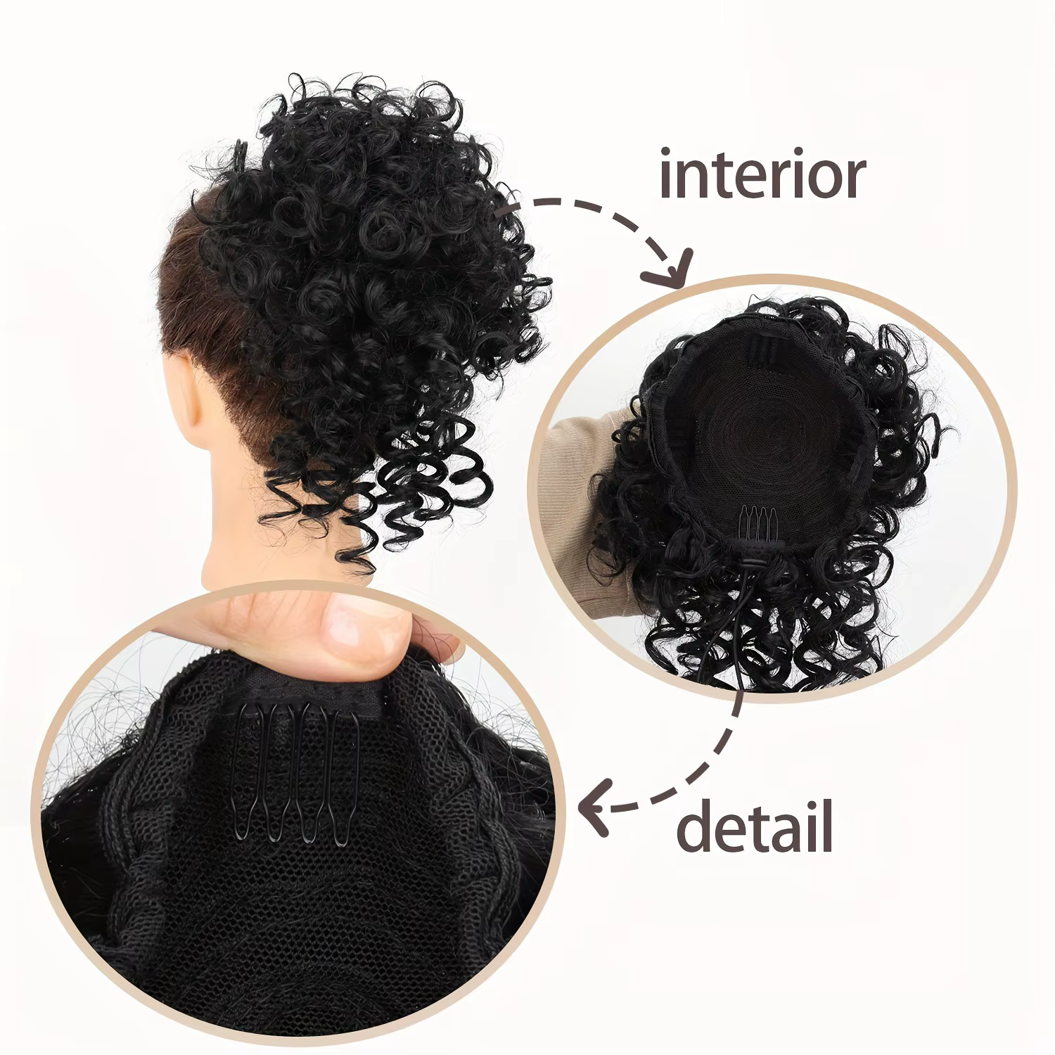 Perruque synthétique pour cheveux afro-américains