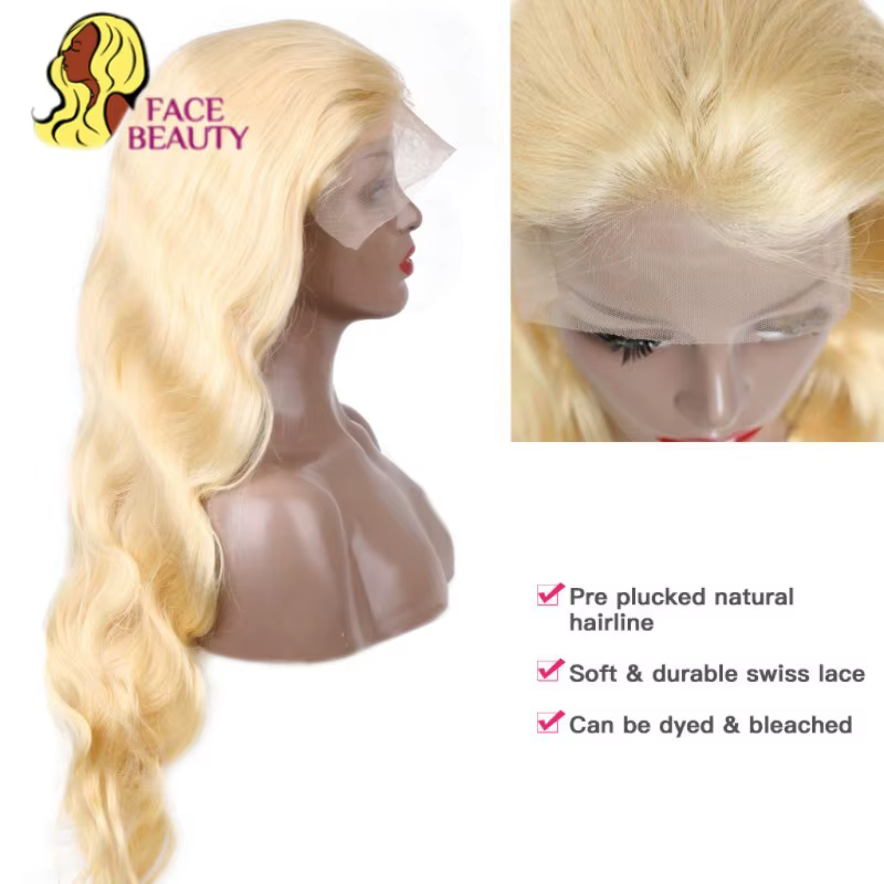 360 dentelle frontale perruque 613 Blonde 13x4 13x6 vague de corps
