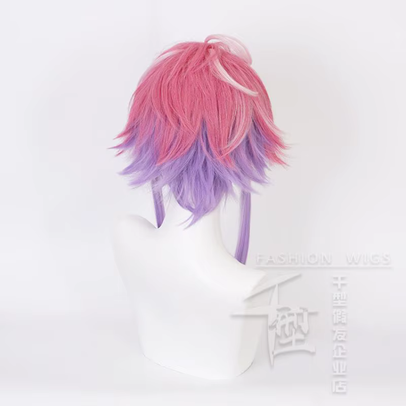 Perruque de Cosplay synthétique rose et violette