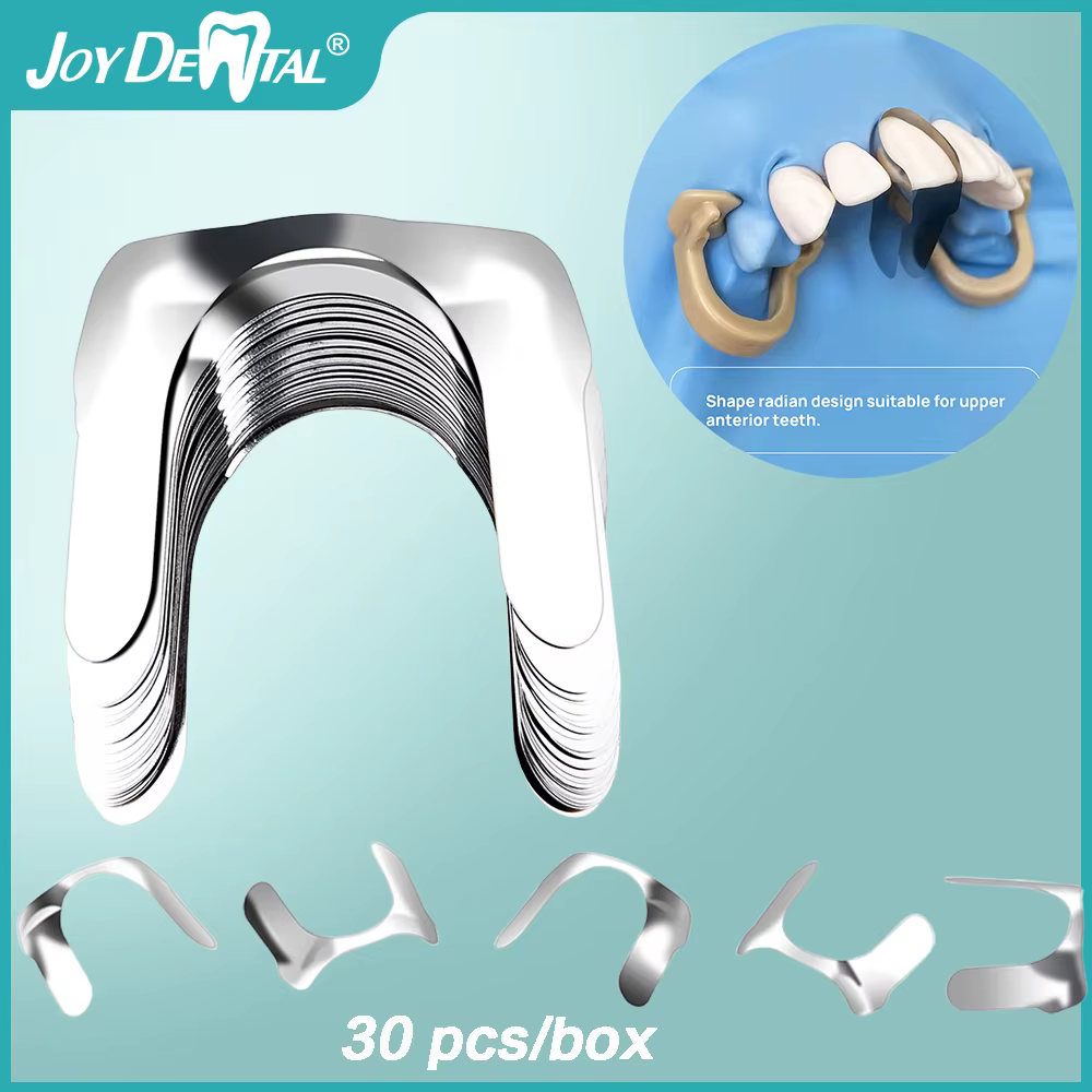 30 pièces matrice dentaire profilée bandes de matrice métallique antérieure système de matrice sectionnelle Matrices matériaux de dentisterie