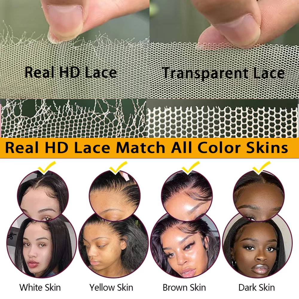 Ombre Blonde Invisi HD 7x5 sans colle dentelle perruque Remy 100% cheveux humains bouclés 4X4 5X5 sans