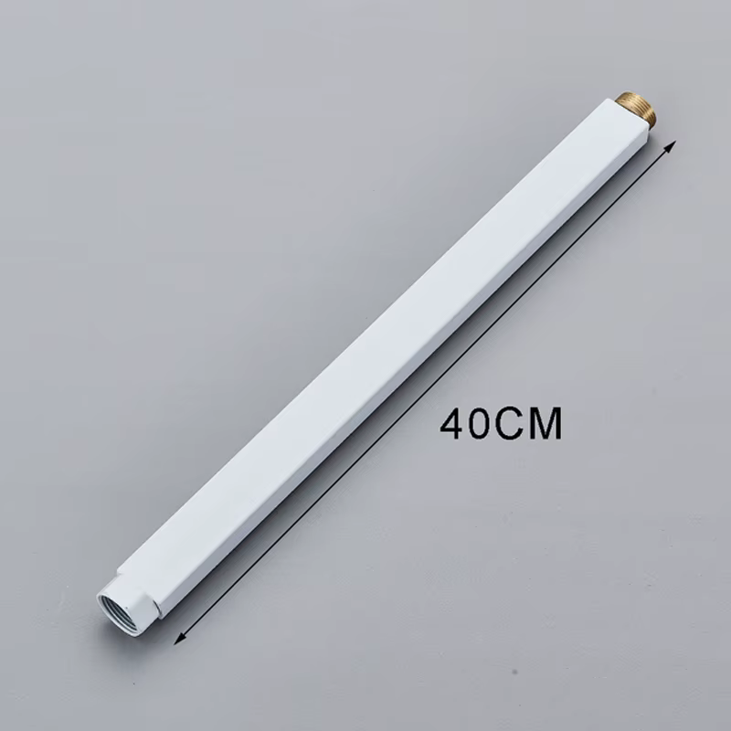 Tube d'extension rond/carré 30/40CM pour robinet de douche, Tube d'extension supplémentaire, couleur noir et blanc, Interface universelle, Tubes d'extension