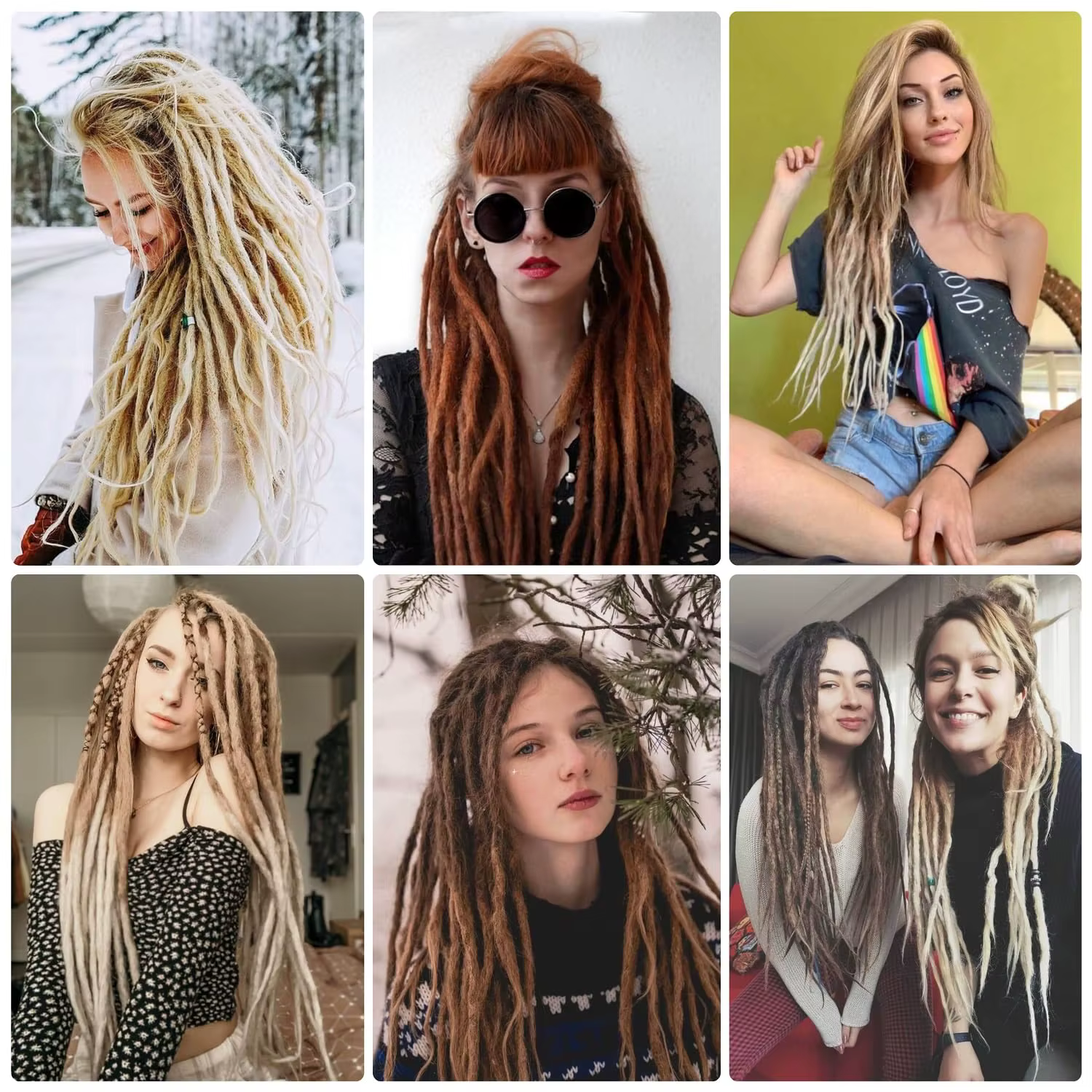 Extensions de dreadlocks synthétiques 24 pouces, 5 brins, à une extrémité, fines, pour crochet, dreadlocks hip-hop faites à la main