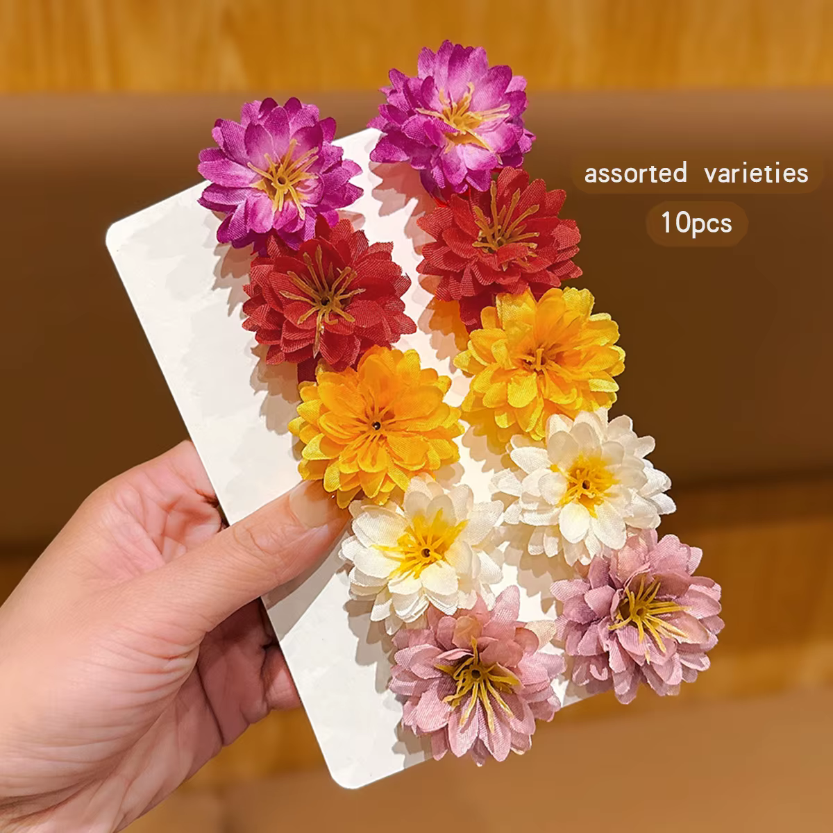 10 pinces à cheveux à fleurs aléatoires colorées pour un usage quotidien comme accessoires