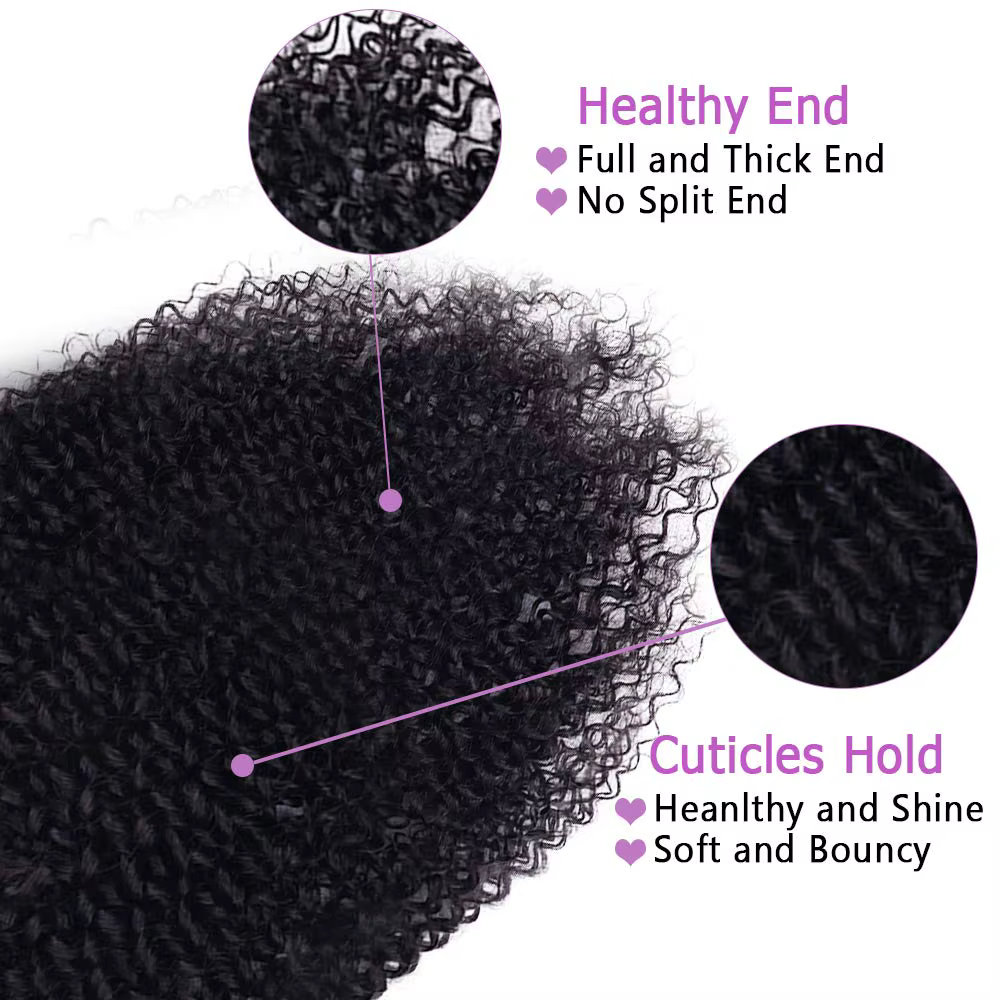 Extension de cheveux humains à clipser pour femmes noires