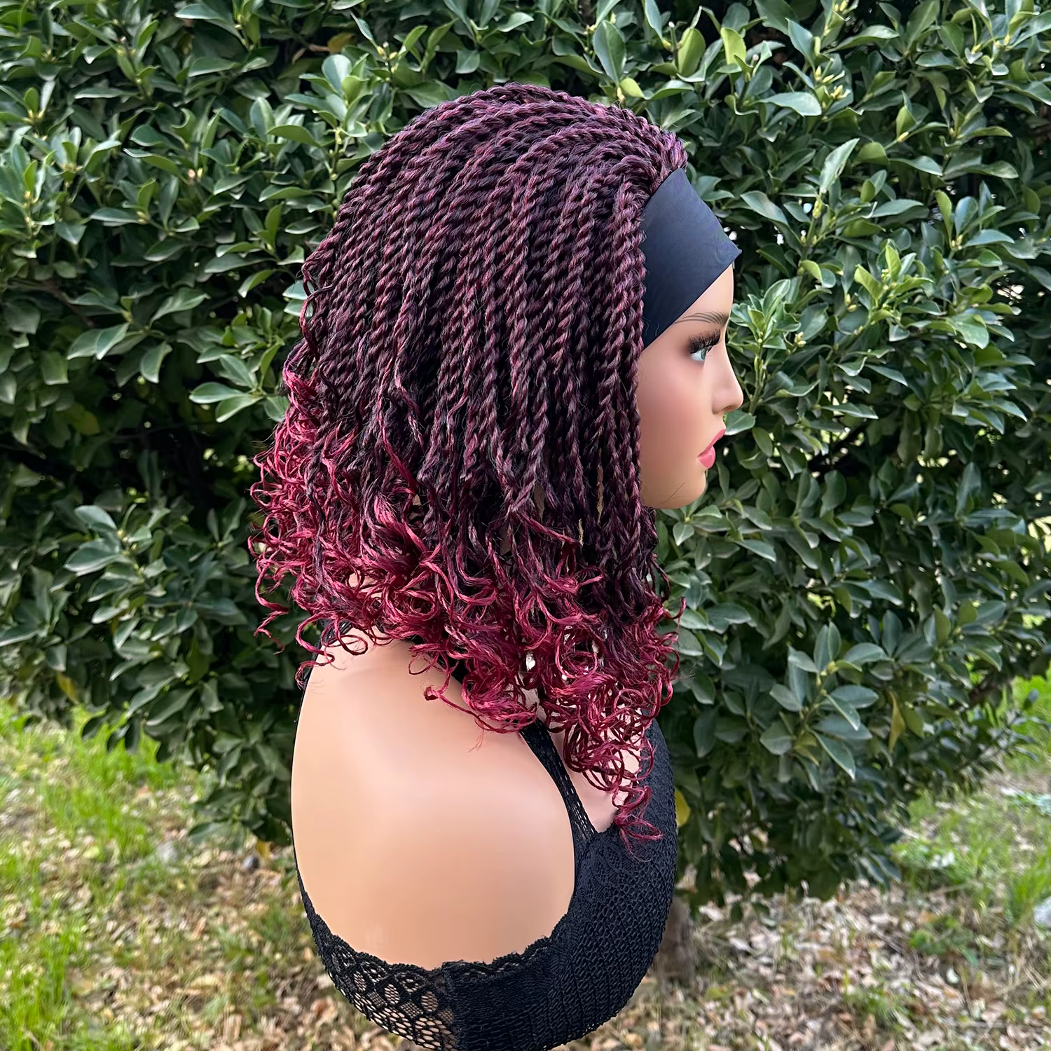 Perruque Bob Synthétique Tressée Courte pour Femme Noire, Boîte, Sauna