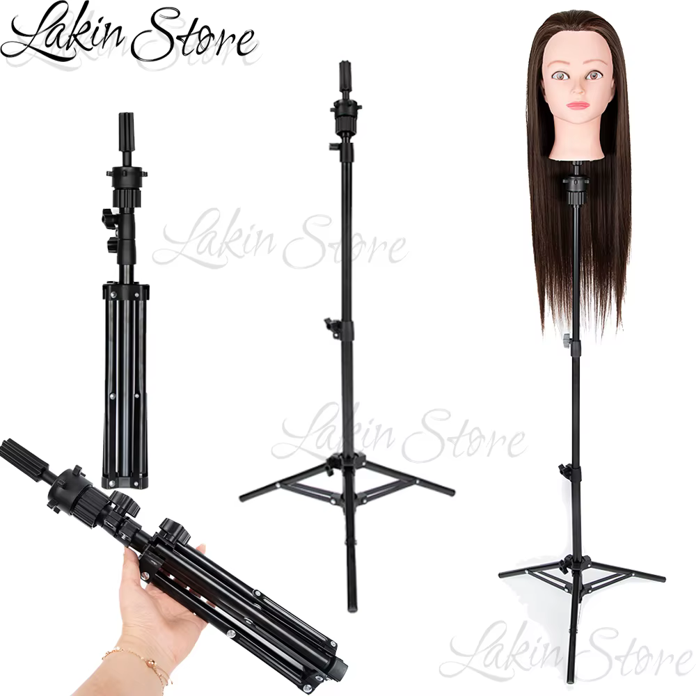 Support de tête de perruque trépied réglable en hauteur