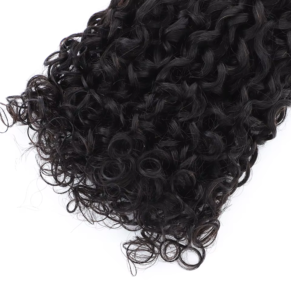 Tissage en lot brésilien naturel Remy bouclé Pixie 12A