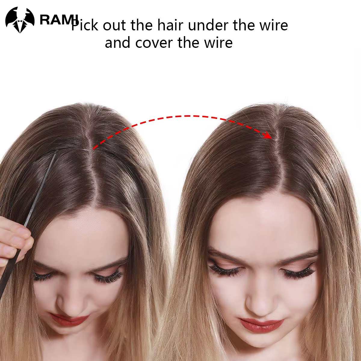 Ligne de poisson Extensions de cheveux pour femmes fil Invisible postiche Remy