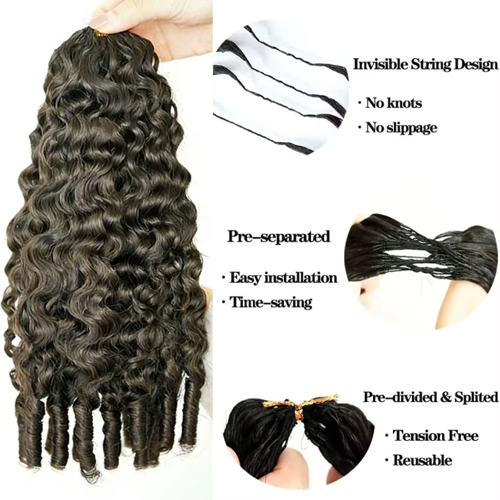 Extensions de cheveux humains bouclés birmans 100 % naturels