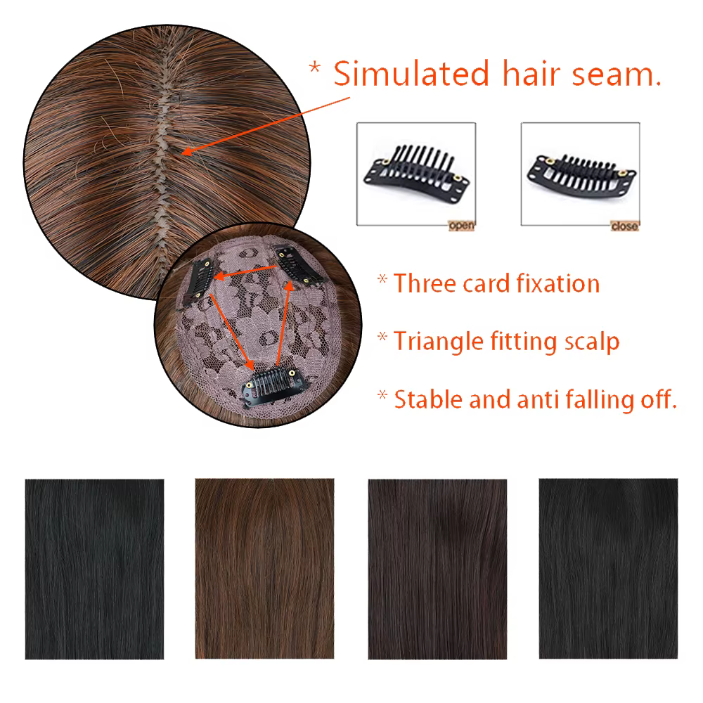 Extensions capillaires synthétiques lisses à 3 Clips
