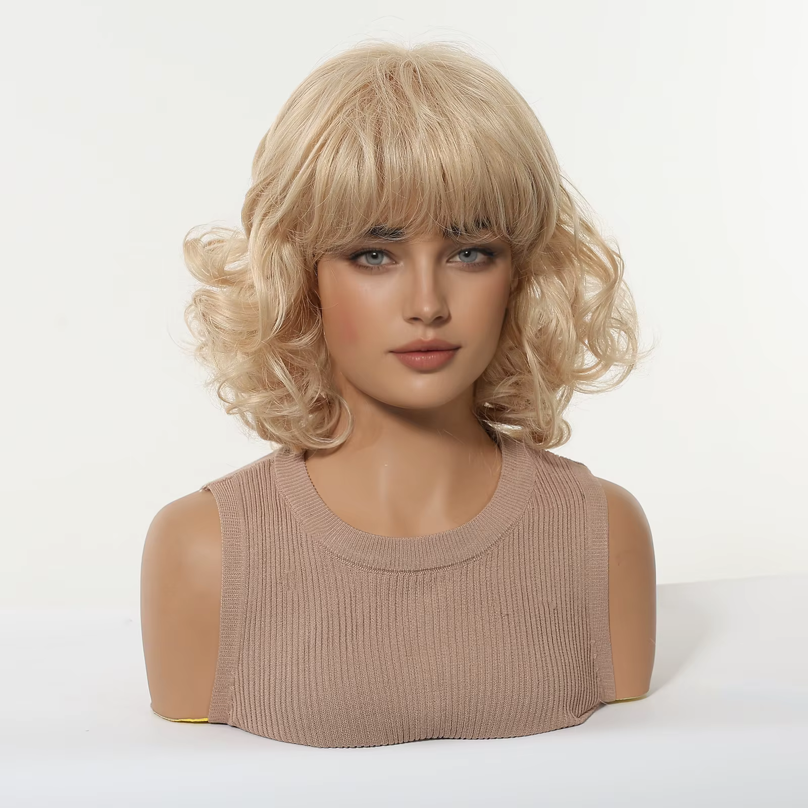 LOUIS FERRE – perruques synthétiques courtes bouclées blondes naturelles