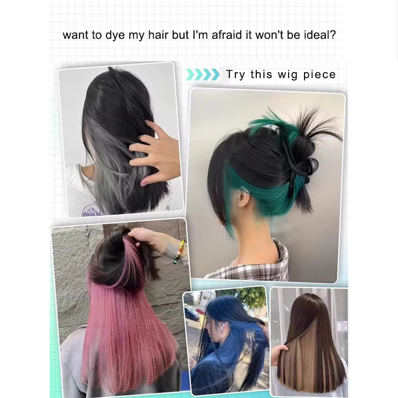 Extensions de cheveux colorés 20 pouces couleur droite pince sur Extension