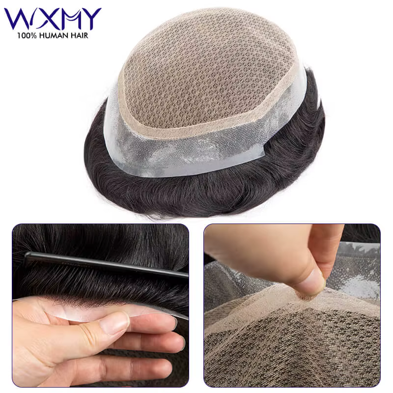 Perruque de toupet pour homme