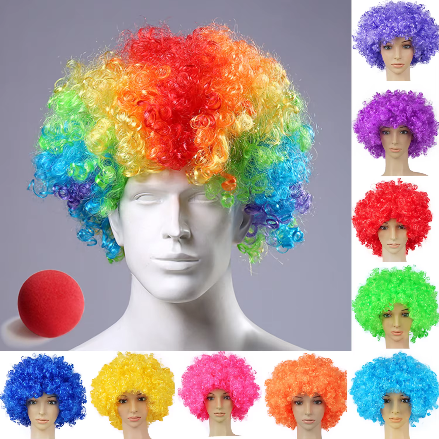 Perruque de Clown colorée