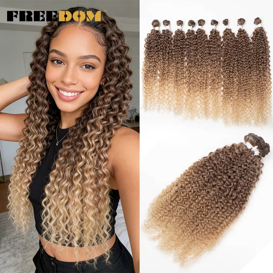 Extensions de cheveux synthétiques bouclés crépus FREEDOM 22 24 26 pouces