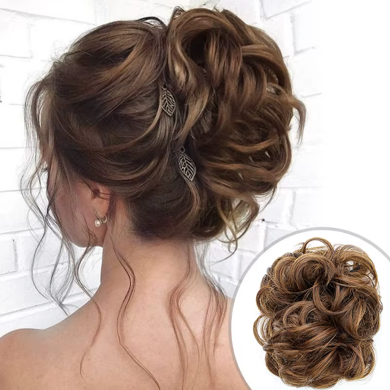 Chignon synthétique en désordre pour femmes