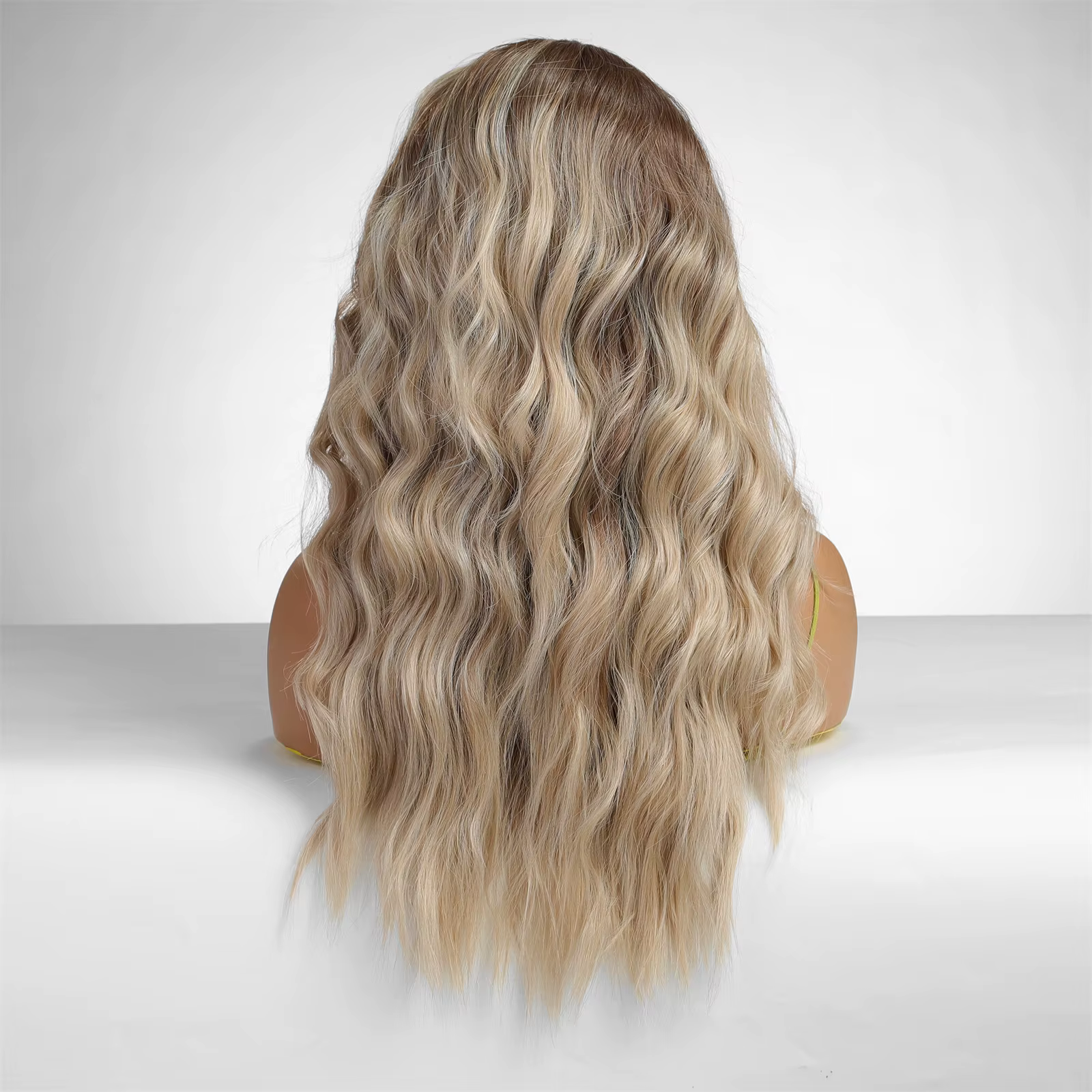 13x4 dentelle avant perruques marron Ombre Blonde synthétique longue ondulée bouclés