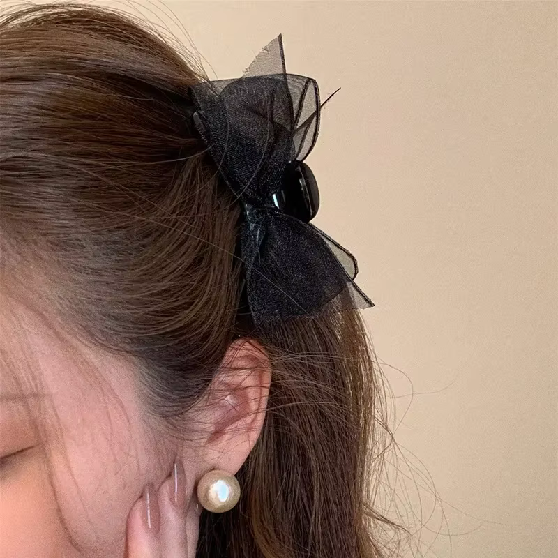 Pince à cheveux en maille et dentelle pour femmes et filles
