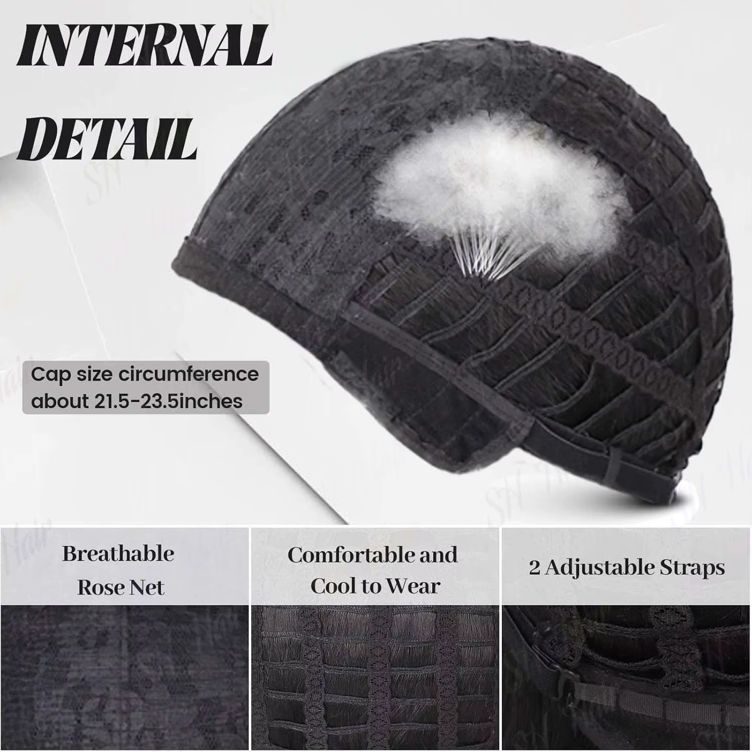 Perruque de mulet synthétique pour hommes avec collier