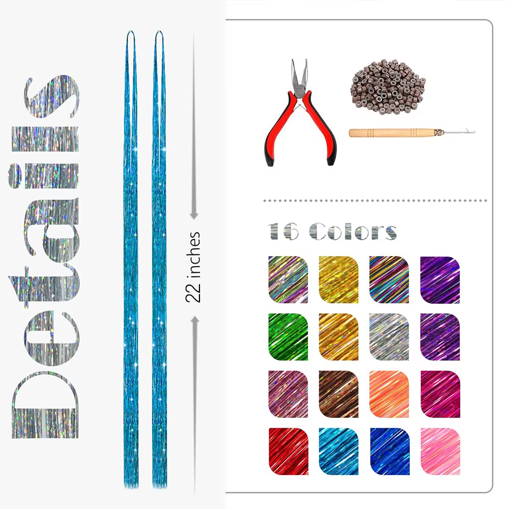 Kit de guirlandes de cheveux à paillettes