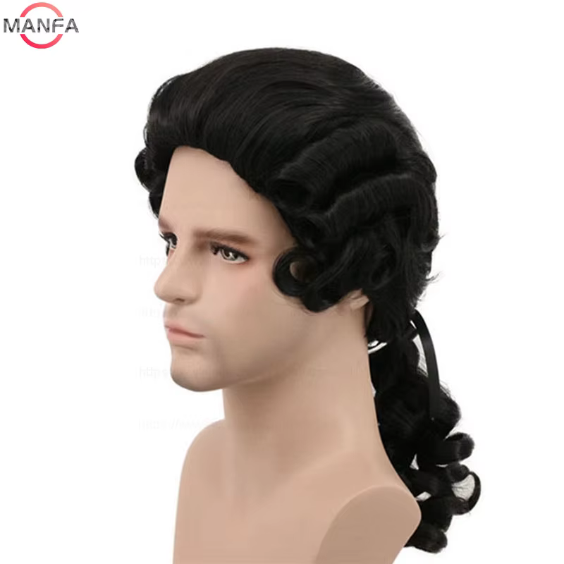 Perruque de Cosplay synthétique bouclée pour avocat