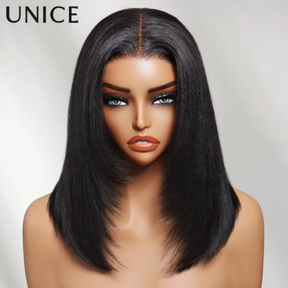 Perruque courte bouclée UNice en cheveux humains
