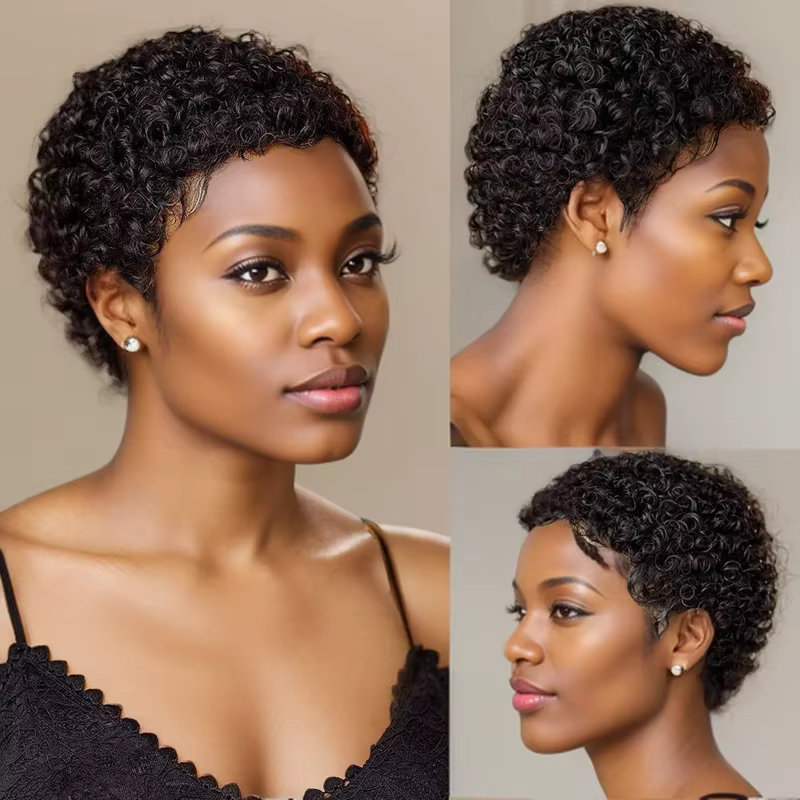 Kinky Curly Human Hair Wigs for Women