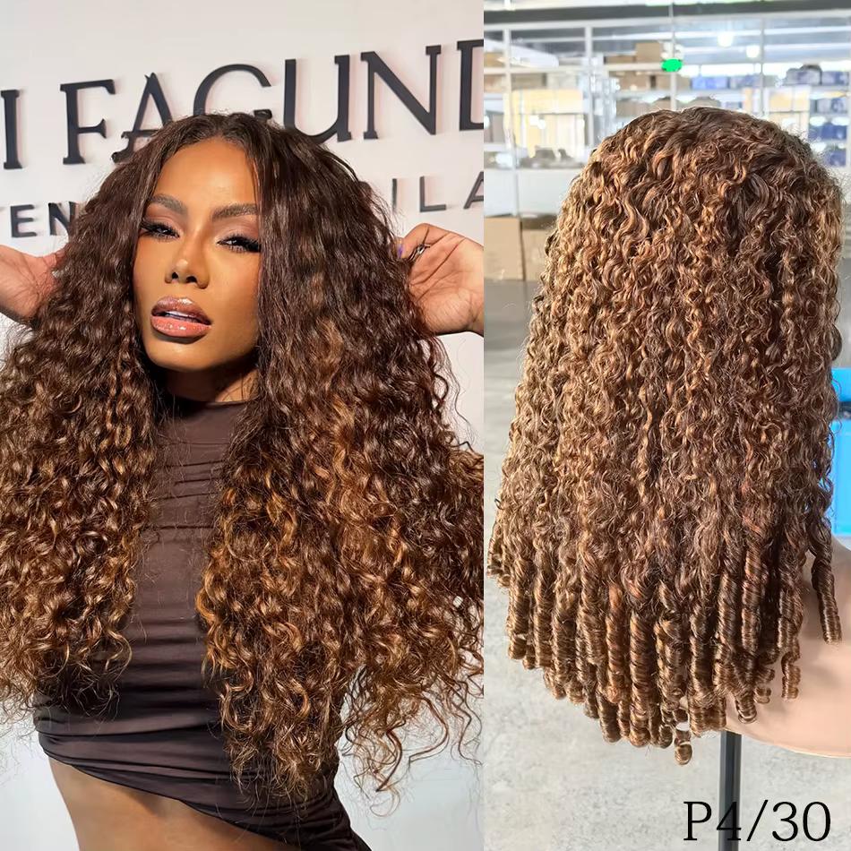 Perruque de cheveux humains bouclés birmans 100%