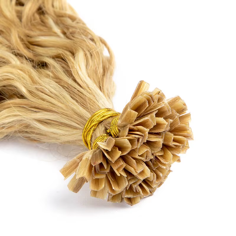 Extensions de cheveux humains à pointe en V en kératine