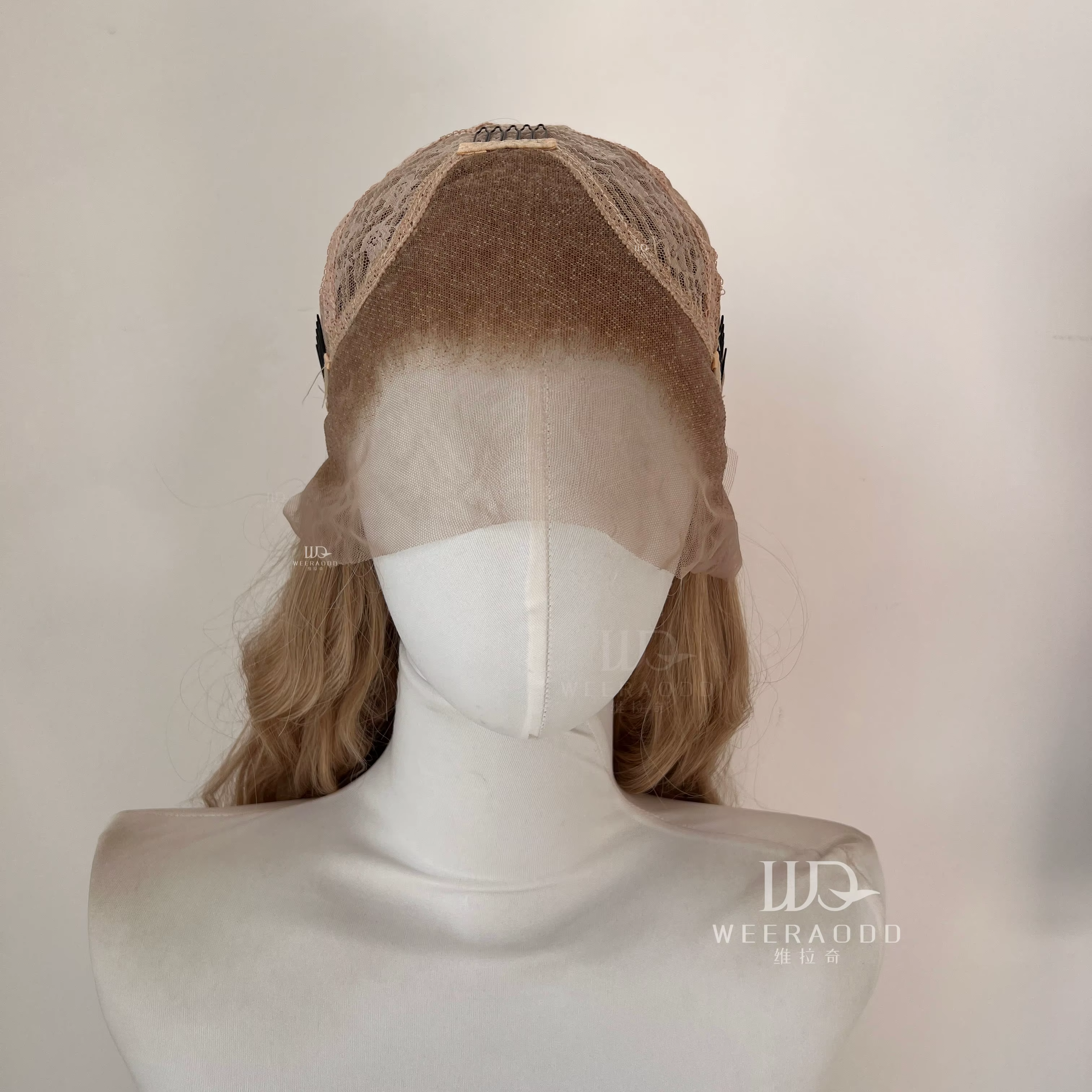 Perruque Lace Front Wig synthétique ondulée blonde mixte pour femmes