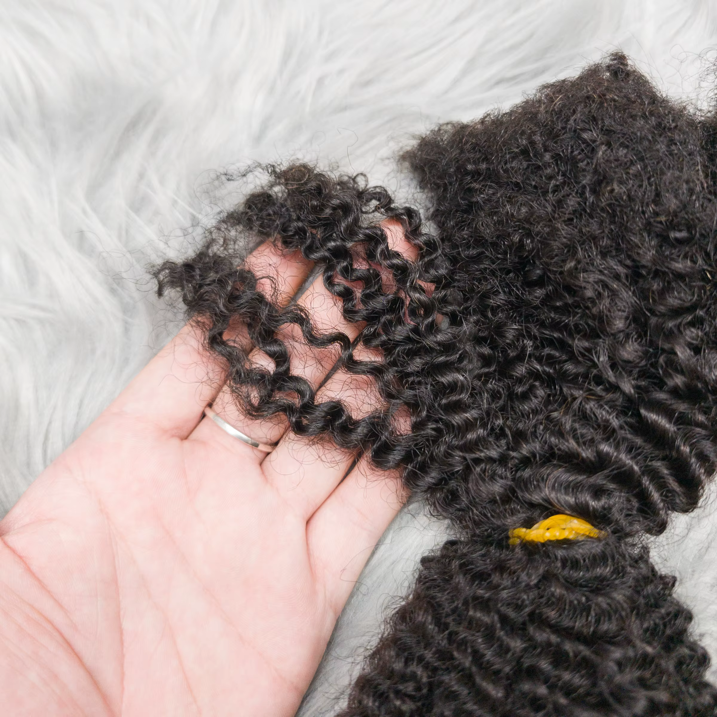 4C Afro crépus bouclés vierge cheveux humains 16 "Extensions